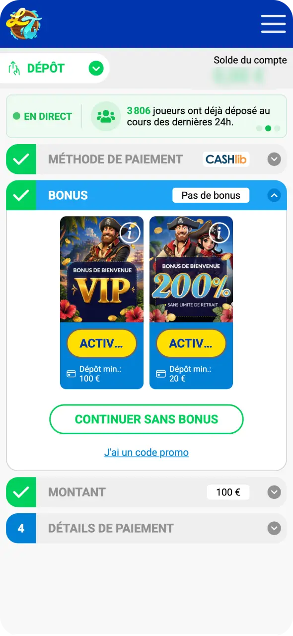 Découvrez la procédure étape par étape pour l'activation du bonus sur les machines à sous Lucky Treasure en France.