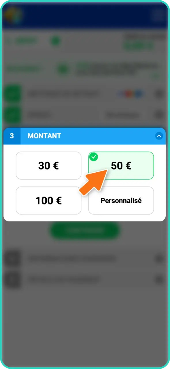 Saisissez le montant du retrait en respectant les limites autorisées sur Lucky Treasure.